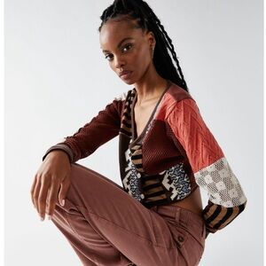 Free people patchwork cropped long sleeve